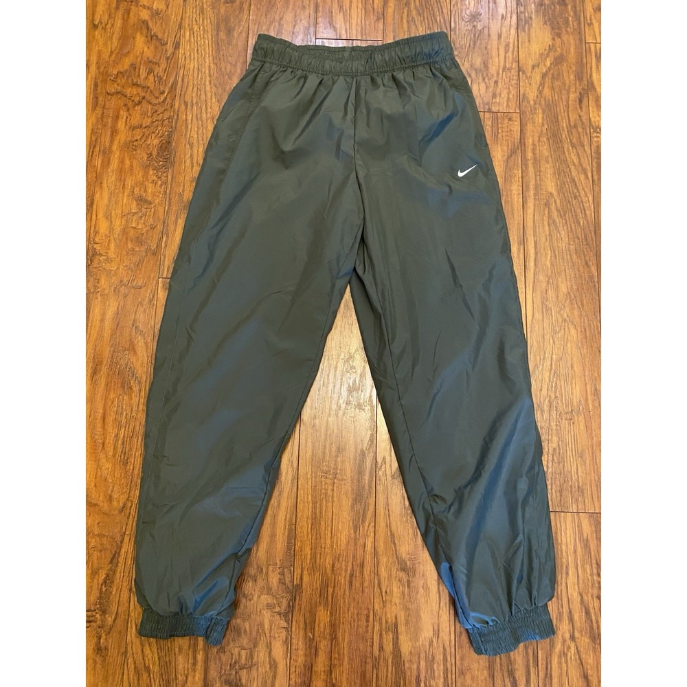 Nike Pants Womens Medium Green Woven Joggers Swoosh Repel Track Nylon Mesh Wind